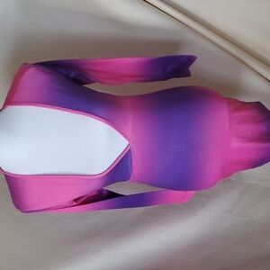 Boohoo Ombre Plynge Long Sleeved Mini Dress SZ 6